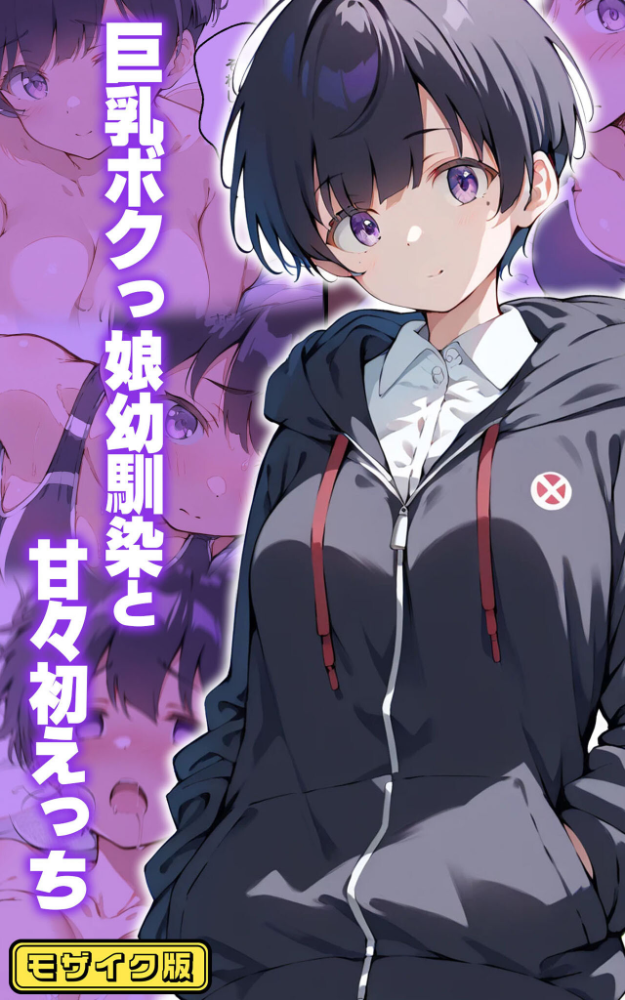 【エロ漫画】 巨乳ボクっ娘幼馴染と甘々初えっち モザイク版  初恋ラボ あいラビ サンプル画像