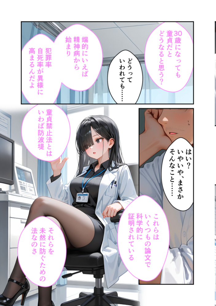 【エロ漫画】 童貞撲滅!セックス・クリニック 〜白衣の天使に痴療された僕の童貞〜 モザイク版 ラビットフット サンプル画像