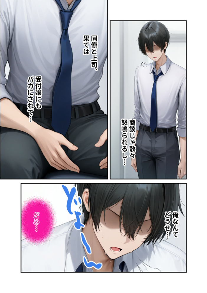 【エロ漫画】 キラキラ美人OLの裏腹な性欲 〜人気受付嬢の本性は汚され願望のド変態〜 モザイク版  ラビットフット サンプル画像