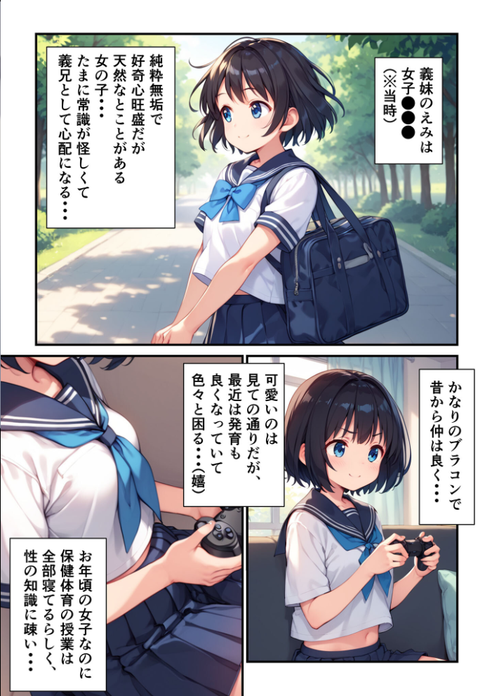 【エロ漫画】 義妹は言いなり初体験〜純粋な義妹に中●し受け入れ性教育〜   モザイク版  ぴくせるぽっぷ あいラビ サンプル画像