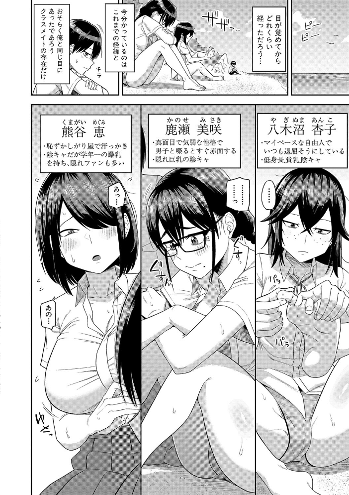 【エロ漫画】 無人島で、SEXに興味津々なドスケベ陰キャ女子たちとハーレムライフ【デジタル特装版】 まこしょ サンプル画像