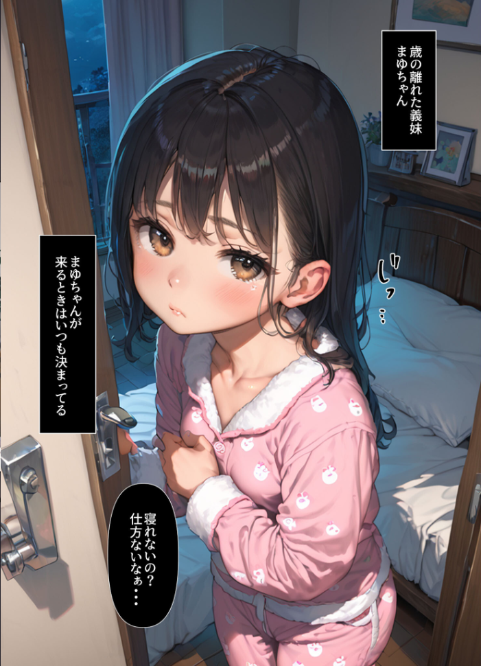 【エロ漫画】 おやすみ、まゆちゃん モザイク版  にじのつえ あいラビ サンプル画像