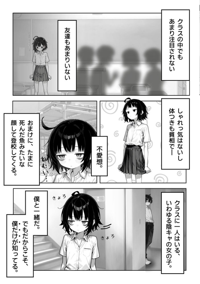 【エロ漫画】 陰キャ（♂）と陰キャ（♀）の性活日誌 モザイク版  永依藍LAB あいラビ サンプル画像