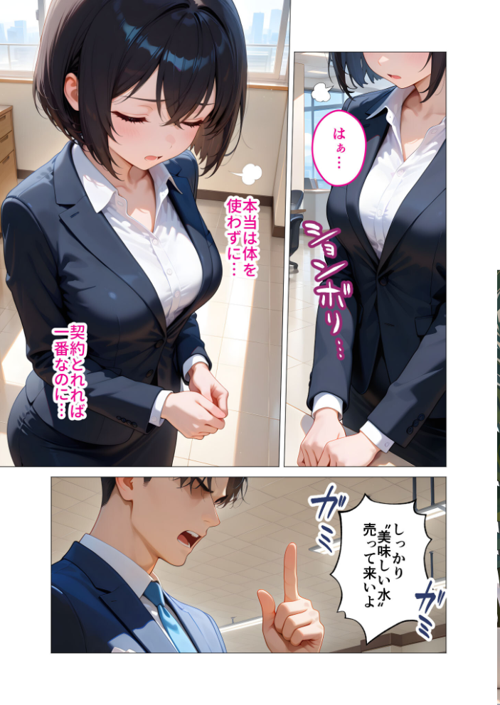 【エロ漫画】 当店限定！セックス￥0サービス 〜新人営業さんの崖っぷちえっち〜 モザイク版  ラビットフット サンプル画像