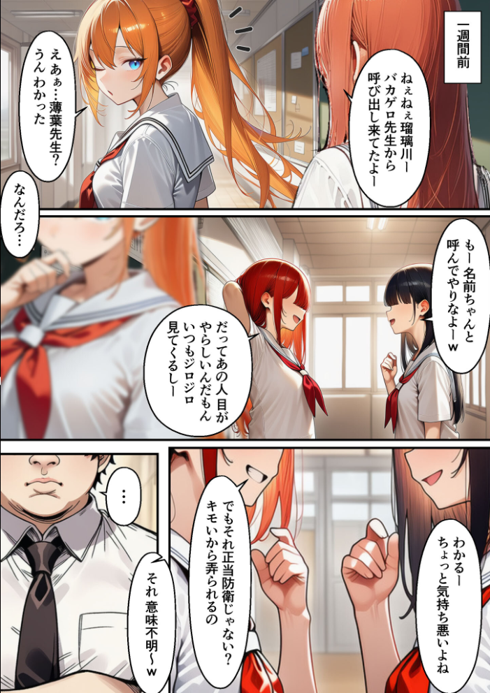 【エロ漫画】 瑠璃川姉妹の羞恥被害 モザイク版 朝露まほし あいラビ サンプル画像