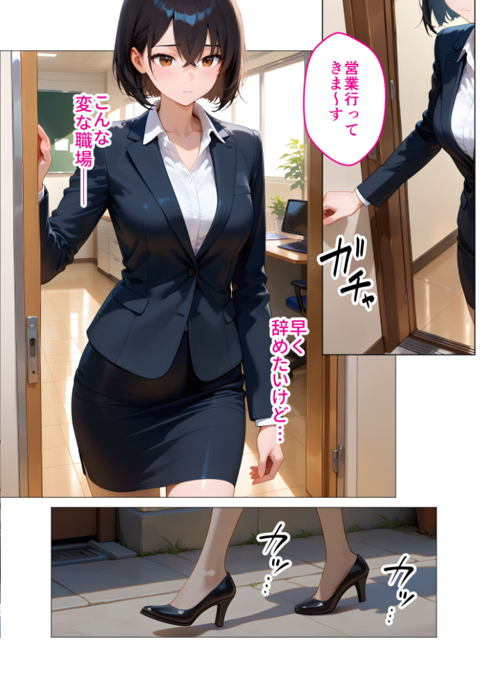 【エロ漫画】 当店限定！セックス￥0サービス 〜新人営業さんの崖っぷちえっち〜 モザイク版  ラビットフット サンプル画像