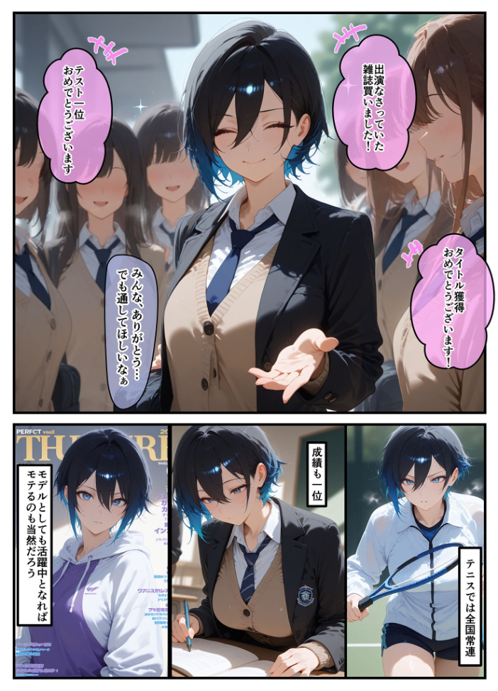 【エロ漫画】 女学園の王子様♀の百合ハーレムの竿係になった モザイク版 はらいでか あいラビ サンプル画像