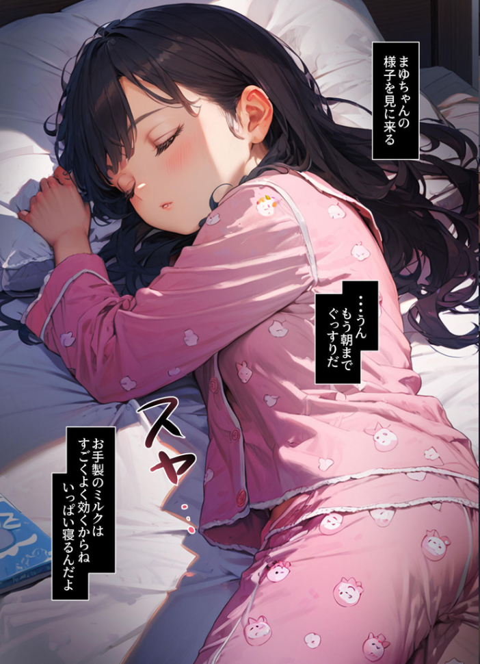 【エロ漫画】 おやすみ、まゆちゃん モザイク版  にじのつえ あいラビ サンプル画像