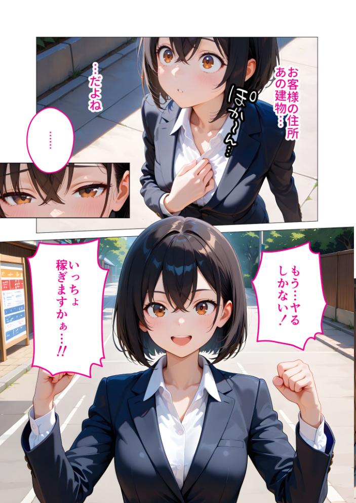 【エロ漫画】 当店限定！セックス￥0サービス 〜新人営業さんの崖っぷちえっち〜 モザイク版  ラビットフット サンプル画像