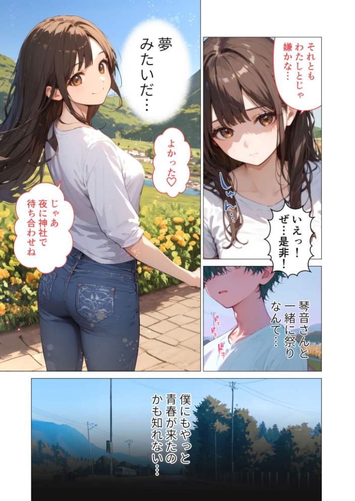 【エロ漫画】 夏祭りの日、好きだったお姉さんが知らないおじさんに生ハメされまくる話 モザイク版 ラビットフット サンプル画像