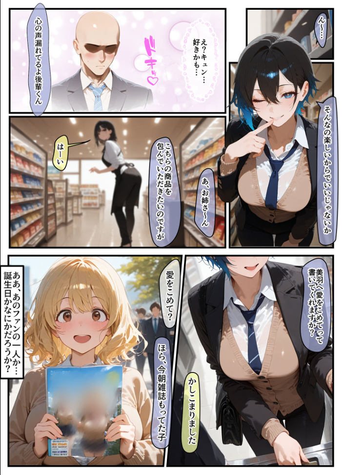 【エロ漫画】 女学園の王子様♀の百合ハーレムの竿係になった モザイク版 はらいでか あいラビ サンプル画像