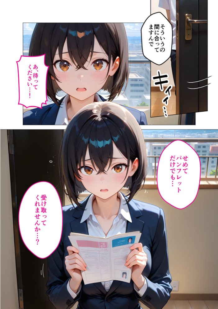 【エロ漫画】 当店限定！セックス￥0サービス 〜新人営業さんの崖っぷちえっち〜 モザイク版  ラビットフット サンプル画像