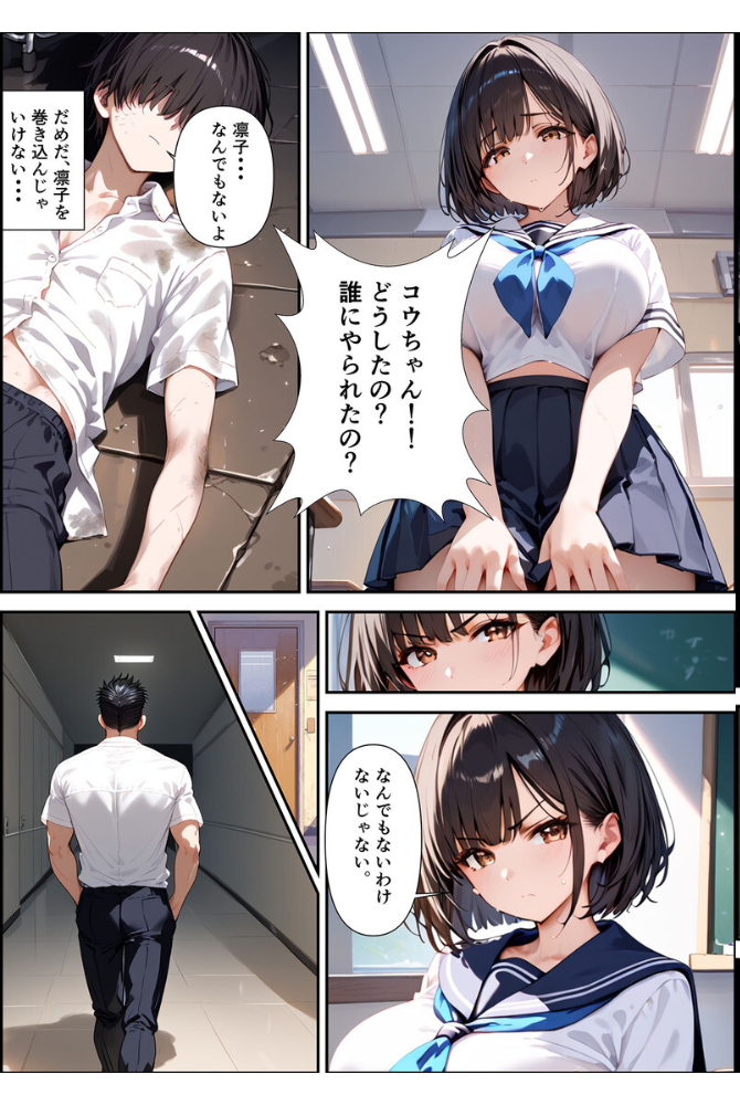 【エロ漫画】 【全2作収録】ボクを守るために不良の性●●になっても絶対に堕ちないカノジョ モザイク版 バベル太郎 ラビットフット サンプル画像