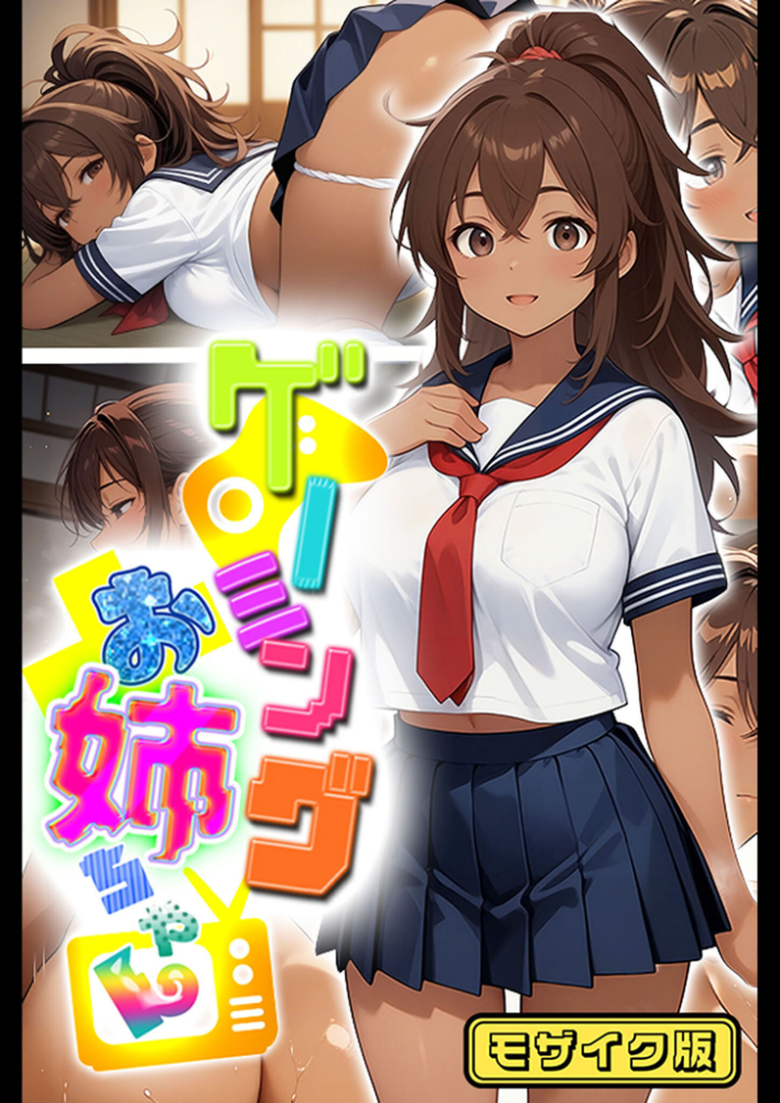 【エロ漫画】 ゲーミングお姉ちゃん【褐色巨乳ギャル姉と格ゲー勝負で精通ボーイ！コマンドミスでティウンティウン！】 モザイク版  にゃぷそでぃ あいラビ サンプル画像