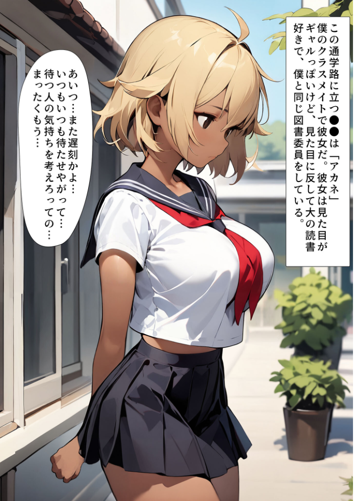 【エロ漫画】 巨乳めちゃくちゃもませてくれる図書委員のギャル モザイク版  にゃぷそでぃ あいラビ サンプル画像