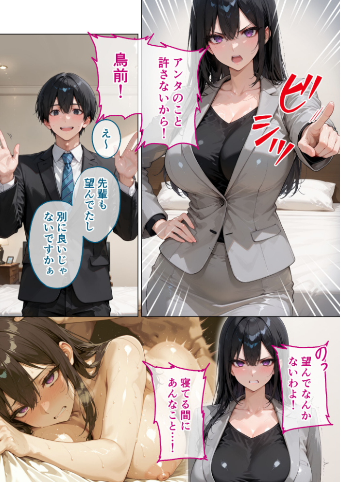 【エロ漫画】 お二人様一室、メス堕ちにつき 〜抗う高飛車女上司を屈服させる部下の蛮行〜 モザイク版 ラビットフット サンプル画像
