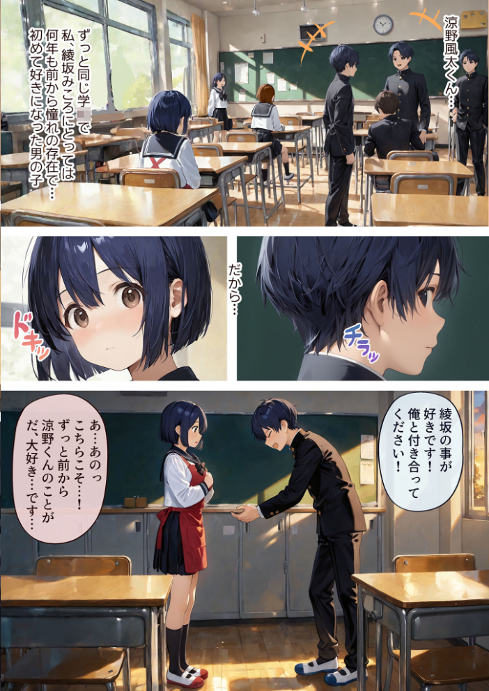 【エロ漫画】 はじめてカップル-引っ込み思案な巨乳女子、綾坂みころとあまあま初えっち- モザイク版 にゃんちぇると あいラビ サンプル画像
