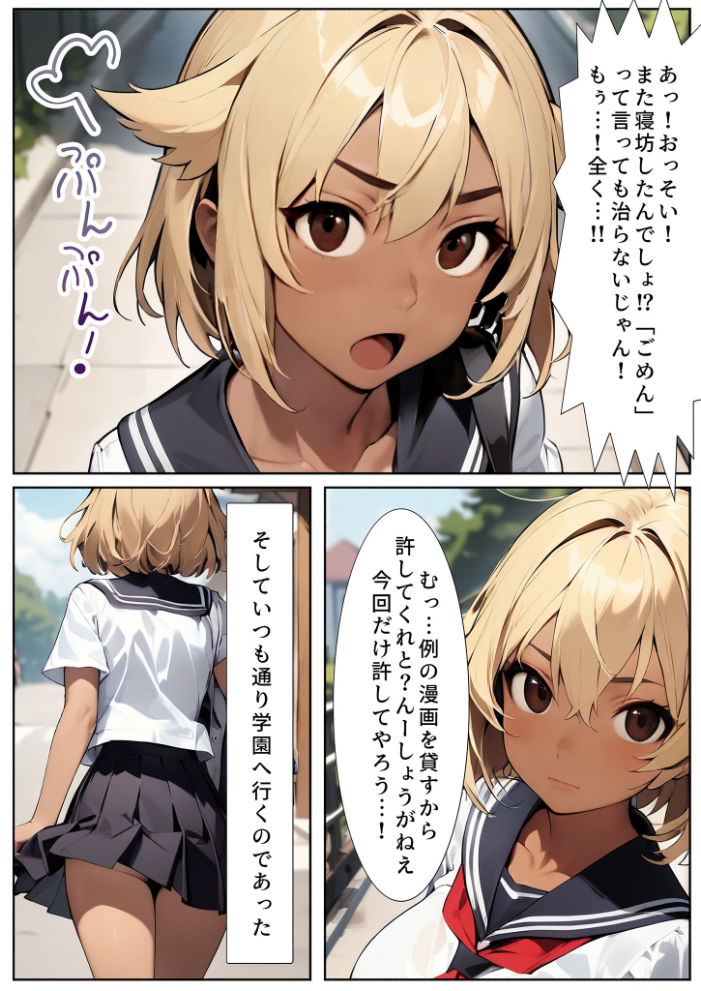 【エロ漫画】 巨乳めちゃくちゃもませてくれる図書委員のギャル モザイク版  にゃぷそでぃ あいラビ サンプル画像