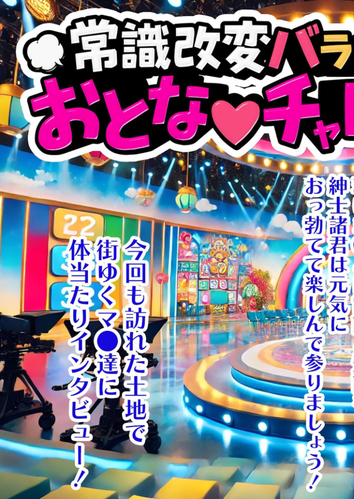 【エロ漫画】 常識改変バラエティ！ おとなチャレンジ 〜街ゆく女性にチン凸インタビュー！〜 モザイク版  ラビットフット サンプル画像
