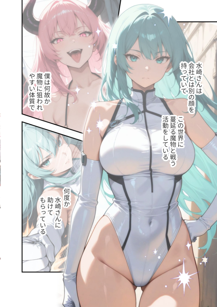 【エロ漫画】 戦うエッチなお姉さんの特濃魔力サーバーになる話 (2) モザイク版 ラビットフット サンプル画像