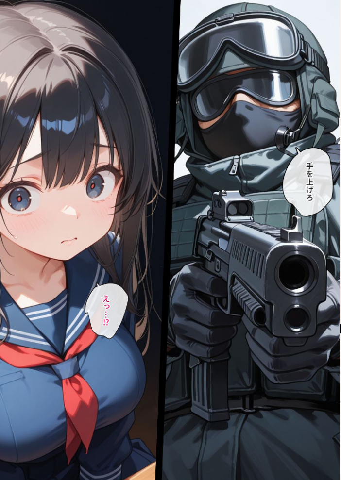 【エロ漫画】 学園を占拠したテロリストがド変態だったら モザイク版 砂糖愛好会 あいラビ サンプル画像