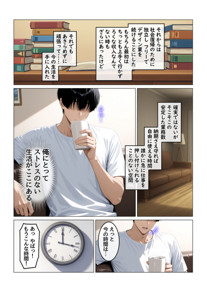 【エロ漫画】 欲求不満を隠し続けてきた未亡人女将と汗だくで求め合う温泉宿の夜1 モザイク版 ハレノヒ あいラビ サンプル画像