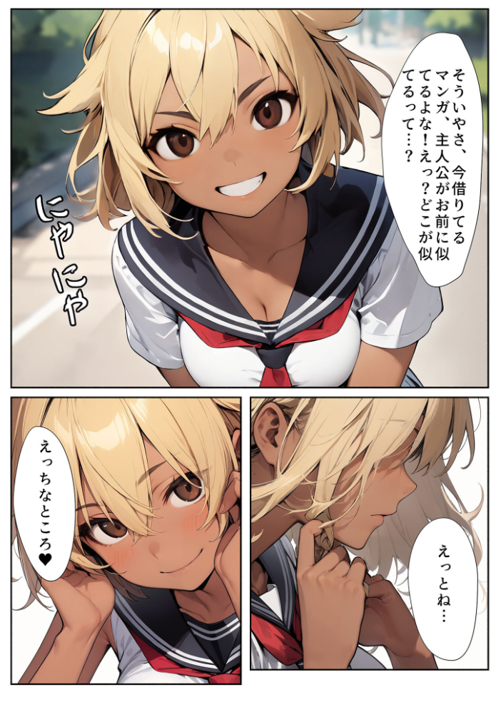 【エロ漫画】 巨乳めちゃくちゃもませてくれる図書委員のギャル モザイク版  にゃぷそでぃ あいラビ サンプル画像
