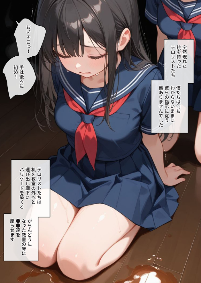 【エロ漫画】 学園を占拠したテロリストがド変態だったら モザイク版 砂糖愛好会 あいラビ サンプル画像
