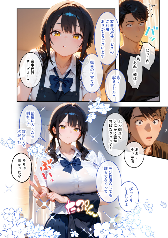 【エロ漫画】 家性婦の下宮さんは竿の看病までしてくれる 〜爆乳・爆尻持ちのド変態クール女子〜 モザイク版 ラビットフット サンプル画像