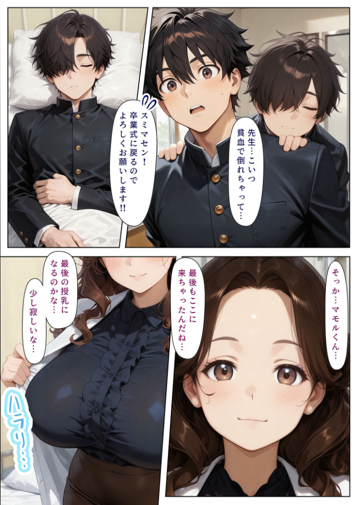 【エロ漫画】 授乳保健室【卒業編酔いどれセンチメンタルはちゃめちゃセックス】 モザイク版  にゃぷそでぃ あいラビ サンプル画像