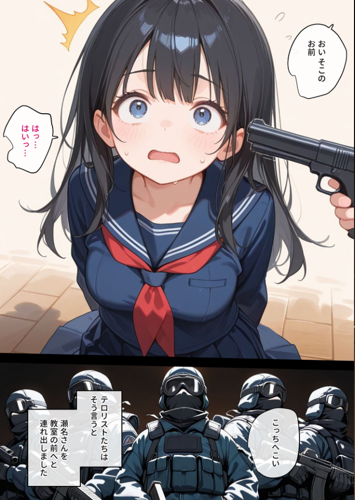 【エロ漫画】 学園を占拠したテロリストがド変態だったら モザイク版 砂糖愛好会 あいラビ サンプル画像