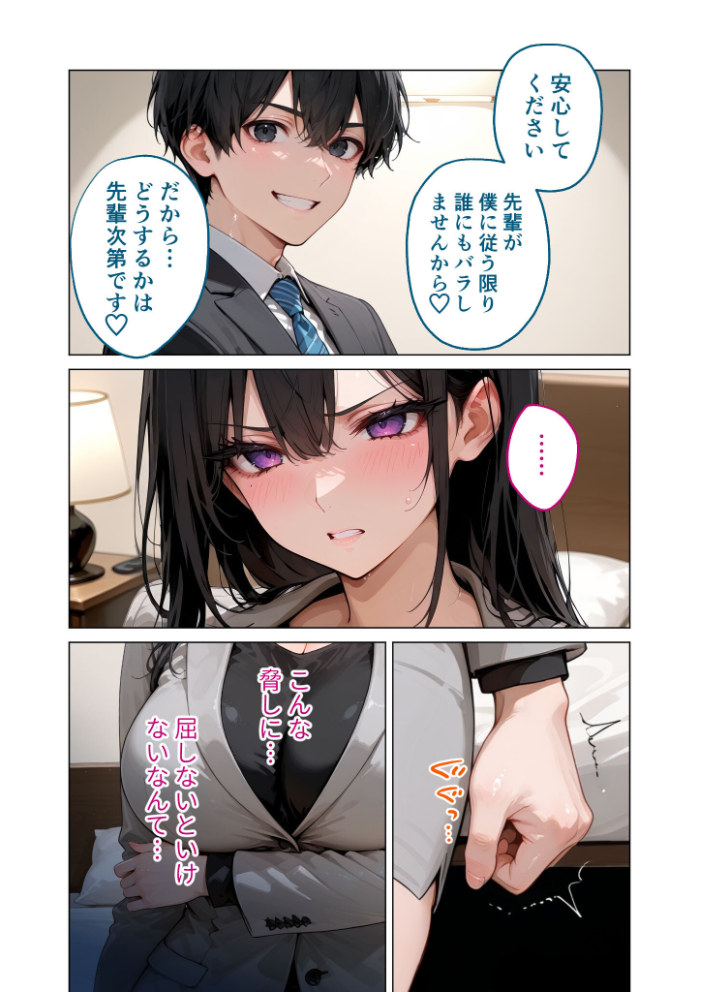 【エロ漫画】 お二人様一室、メス堕ちにつき 〜抗う高飛車女上司を屈服させる部下の蛮行〜 モザイク版 ラビットフット サンプル画像