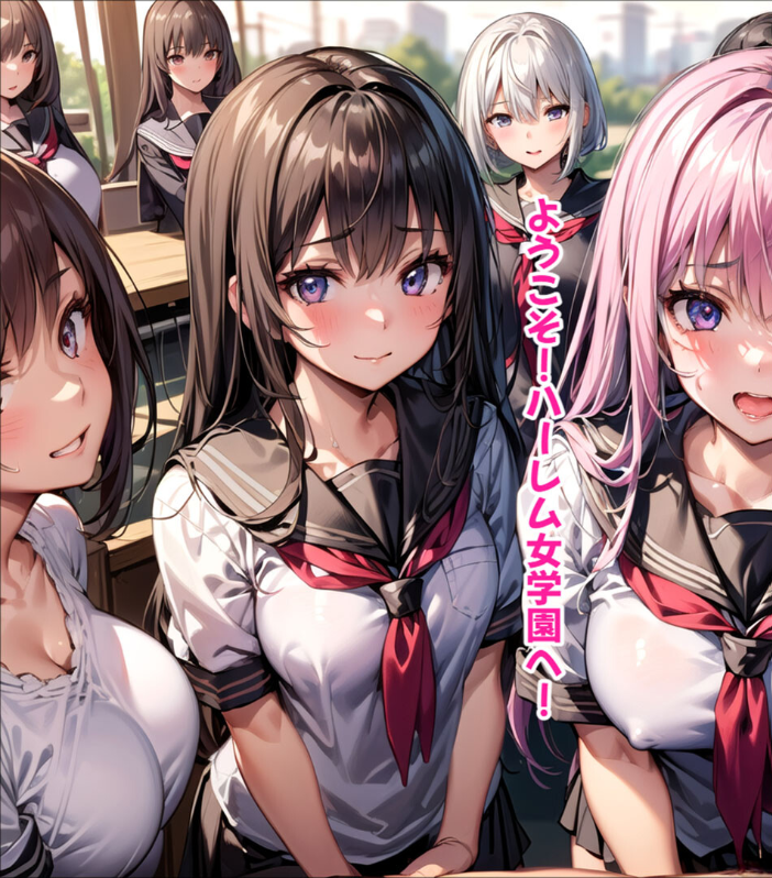 【エロ漫画】 ハーレム女学園〜ハメてもハメても終わらない●●●●だらけのハーレム学園生活〜【1ぺージ1コマのマンガ風完全ストーリー】 モザイク版 変態マジシャン あいラビ サンプル画像