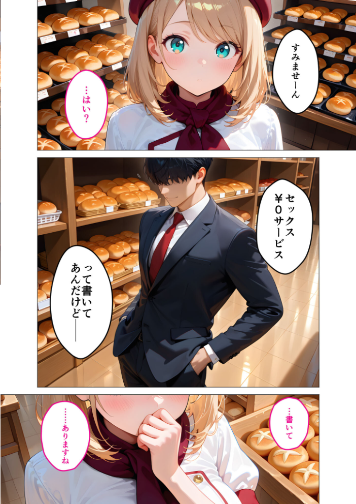 【エロ漫画】 当店限定!セックス¥0サービス 〜ひたむきパン屋さんの流されえっち〜 モザイク版 ラビットフット サンプル画像