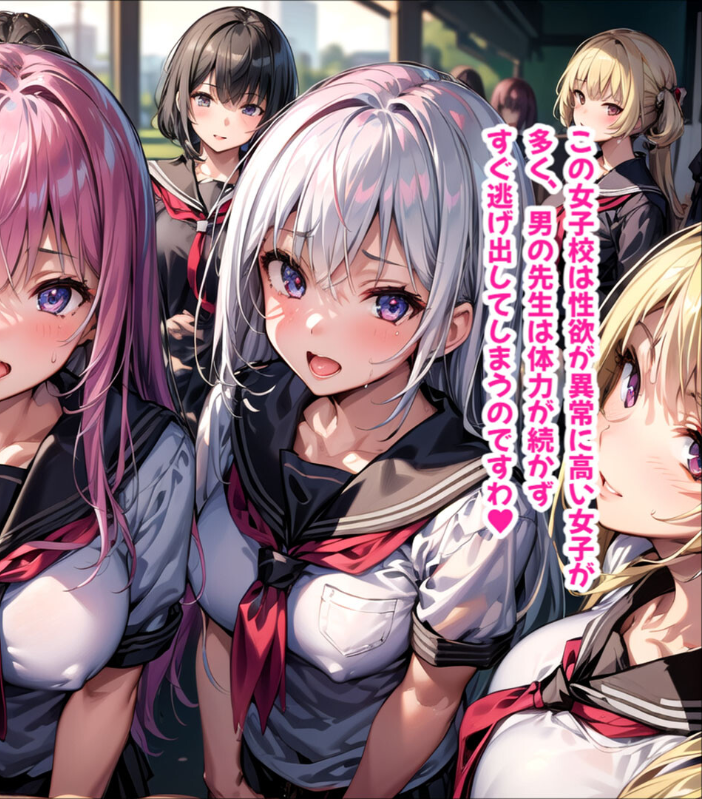 【エロ漫画】 ハーレム女学園〜ハメてもハメても終わらない●●●●だらけのハーレム学園生活〜【1ぺージ1コマのマンガ風完全ストーリー】 モザイク版 変態マジシャン あいラビ サンプル画像