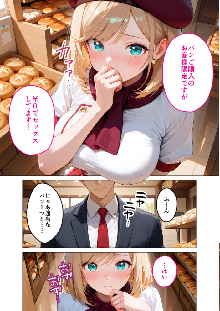 【エロ漫画】 当店限定!セックス¥0サービス 〜ひたむきパン屋さんの流されえっち〜 モザイク版 ラビットフット サンプル画像