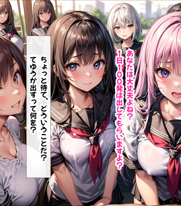 【エロ漫画】 ハーレム女学園〜ハメてもハメても終わらない●●●●だらけのハーレム学園生活〜【1ぺージ1コマのマンガ風完全ストーリー】 モザイク版 変態マジシャン あいラビ サンプル画像