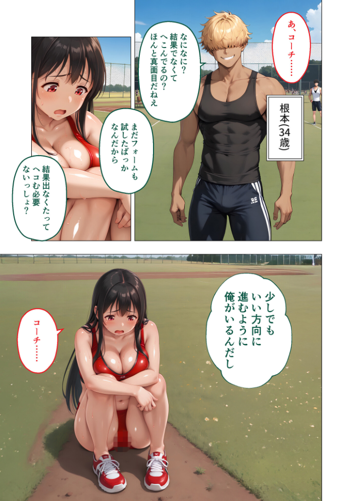 【エロ漫画】 陸上一筋だった先輩がコーチ専用のメスになるまで モザイク版 ラビットフット サンプル画像