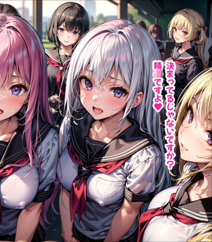 【エロ漫画】 ハーレム女学園〜ハメてもハメても終わらない●●●●だらけのハーレム学園生活〜【1ぺージ1コマのマンガ風完全ストーリー】 モザイク版 変態マジシャン あいラビ サンプル画像