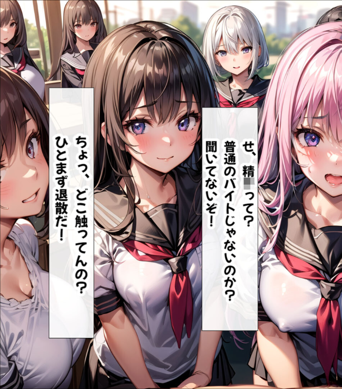 【エロ漫画】 ハーレム女学園〜ハメてもハメても終わらない●●●●だらけのハーレム学園生活〜【1ぺージ1コマのマンガ風完全ストーリー】 モザイク版 変態マジシャン あいラビ サンプル画像