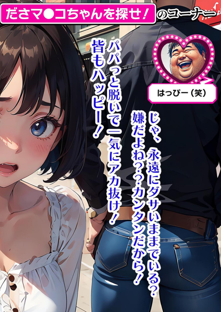 【エロ漫画】 常識改変バラエティ！ おとなチャレンジ 〜街ゆく女性にチン凸インタビュー！〜 モザイク版  ラビットフット サンプル画像