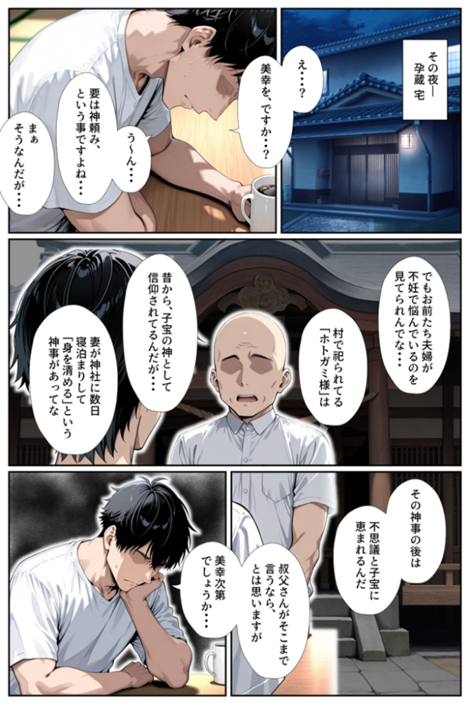 【エロ漫画】 ●●を欲しがる俺の妻がなぜかドスケベ巫女服でNTRれた件 モザイク版  きょこーの王国 あいラビ サンプル画像