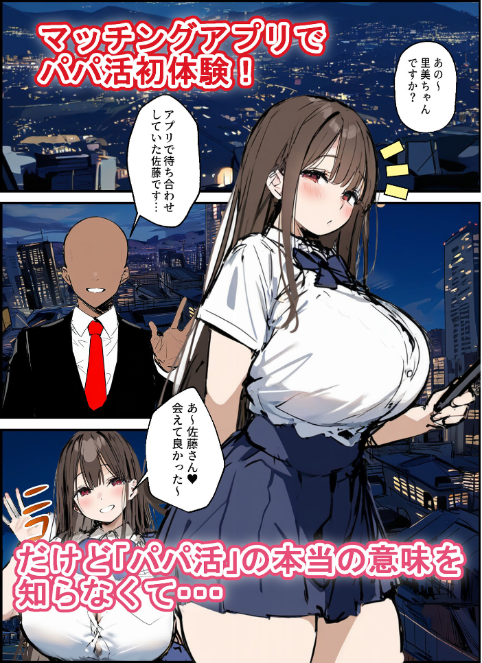 【エロ漫画】 パパ活の意味を知らない天然ビッチ女子【単話】(2)モザイク版 たまごやき あいラビ サンプル画像