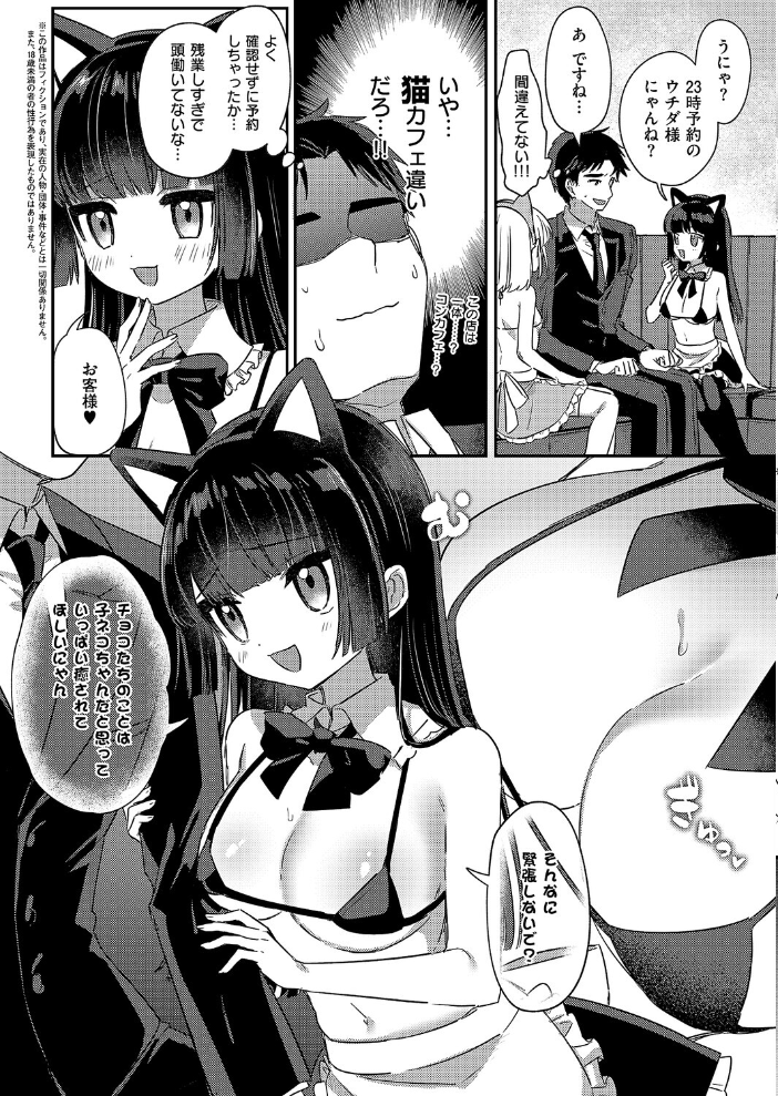 【エロ漫画】 真夜中のねこカフェ  スミヅミ サンプル画像