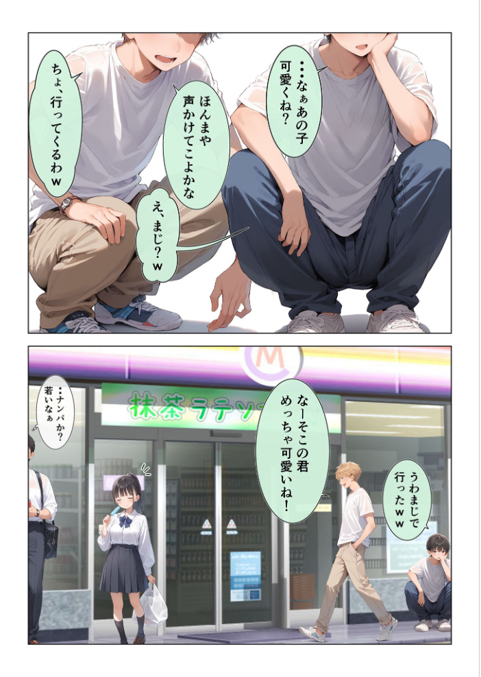 【エロ漫画】 コンビニ前で出会った清楚ビッチなおじ専●●をお持ち帰りした中年おじさん(俺)の最高にラッキーでエッチな末路 モザイク版 桃瀬 あいラビ サンプル画像