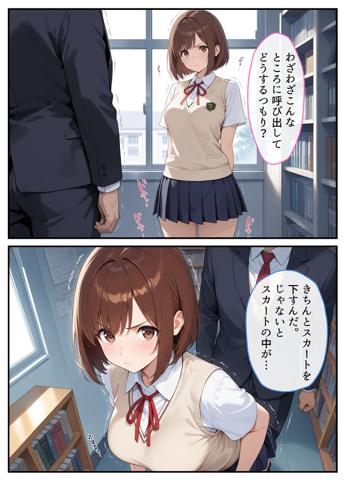 【エロ漫画】 パパ活●●●●が●●指導教師に脅され中●しをした話 モザイク版  AIザッハトルテ あいラビ サンプル画像