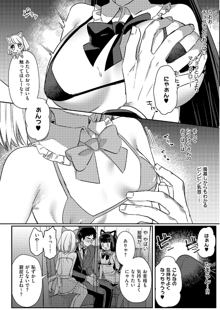 【エロ漫画】 真夜中のねこカフェ  スミヅミ サンプル画像