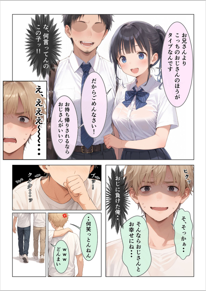 【エロ漫画】 コンビニ前で出会った清楚ビッチなおじ専●●をお持ち帰りした中年おじさん(俺)の最高にラッキーでエッチな末路 モザイク版 桃瀬 あいラビ サンプル画像
