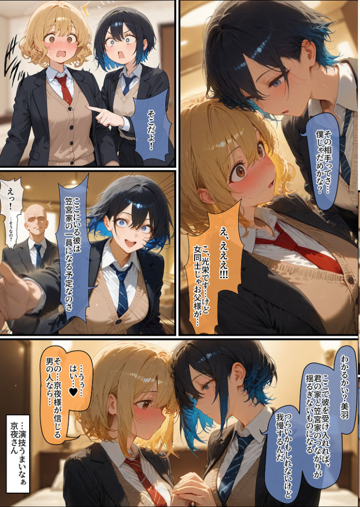 【エロ漫画】 女学園の王子様♀の百合ハーレムの竿係になった2 モザイク版  はらいでか あいラビ サンプル画像