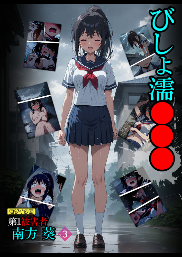 【エロ漫画】 びしょ濡●●● 第1被害者 南方 葵【単話】 (3) モザイク版 ばななメモリアル あいラビ サンプル画像